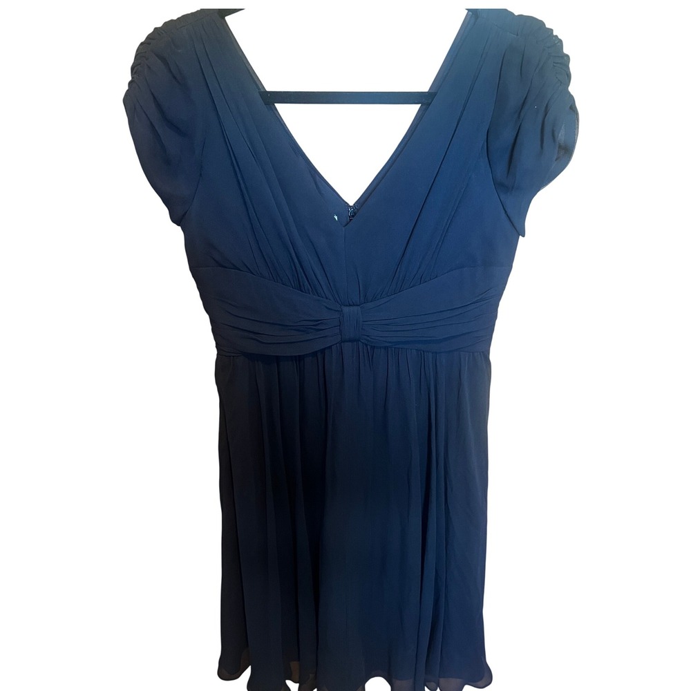 Suzi Chin for Maggie Boutique Black 100% Silk Midi‎ Swing Dress Size 8P